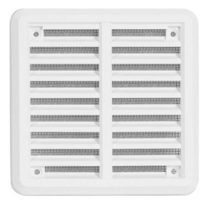 Prekės „Grotelės ventiliacinės plastikinės su tinkleliu 100 x 100 mm VM100100K Haco“ paveikslėlis
