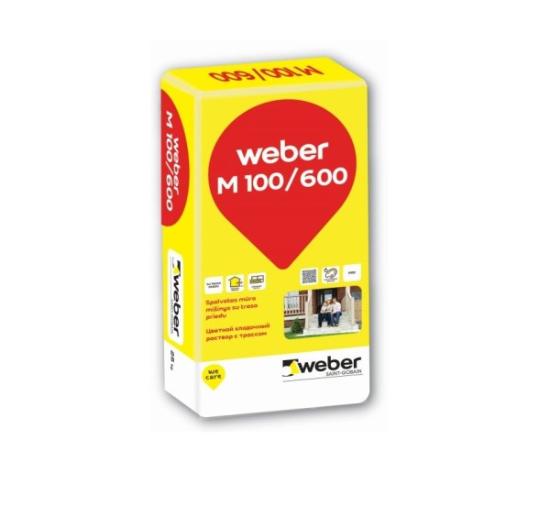 Prekės „Spalvotas mūro mišinys WEBER M100/600, pilkas, 25 kg“ paveikslėlis