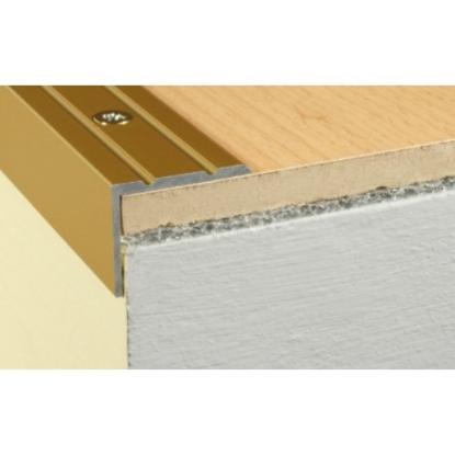 Prekės „Profilis laiptams A36-00 aukso spalvos imitacija 25 x 20 mm 0,9 m“ paveikslėlis
