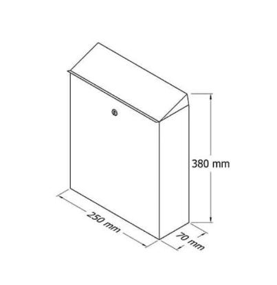 Prekės „Dėžutė pašto PD950 vario spalvos 380x250x70 mm“ paveikslėlis