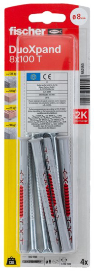 Prekės nuotrauka Kaištis su įsukamu sraigtu 8x100mm 4vnt DX T Fischer
