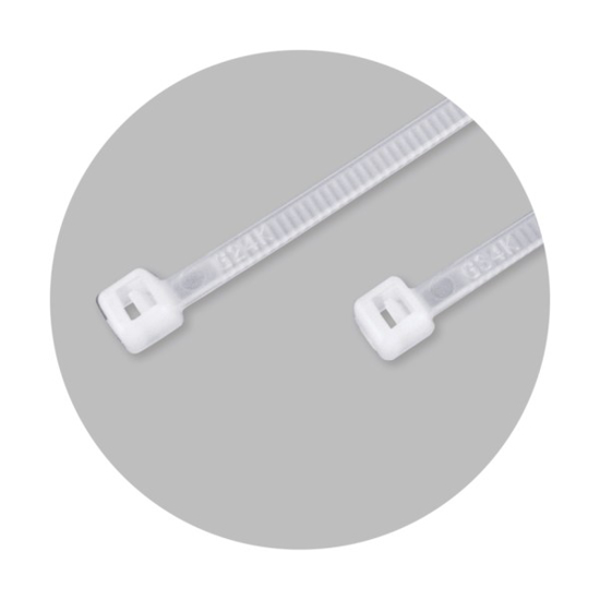 Prekės nuotrauka Dirželiai 370x7,6 mm balti 100 vnt. Benman