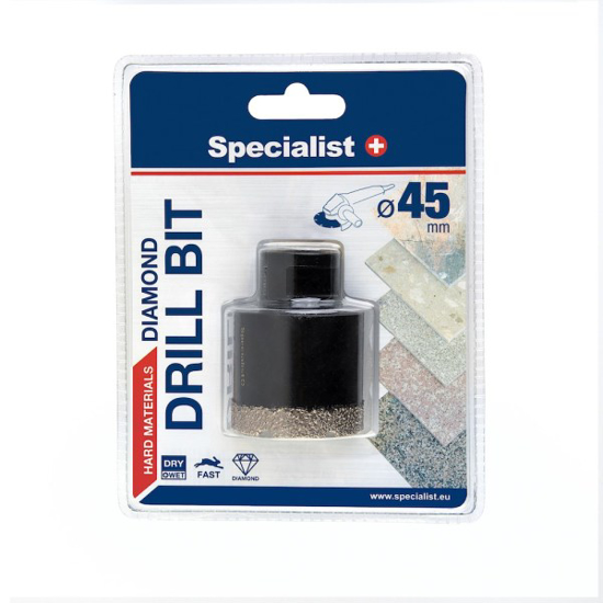 Prekės nuotrauka SPECIALIST+ deimantinė karūna D45 M14 Skirtas gręžti itin kietas medžiagas