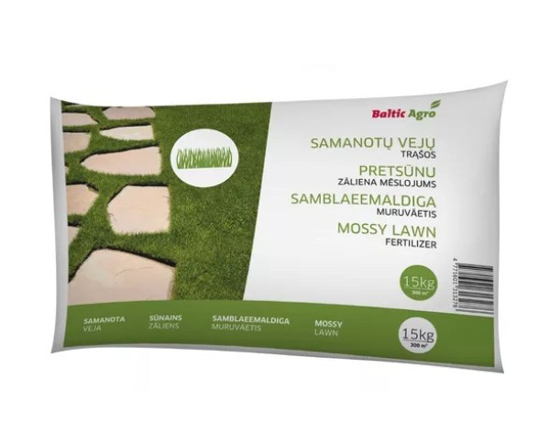 Prekės nuotrauka Trąšos samanotoms vejoms 15kg Baltic Agro