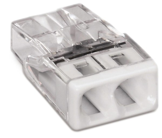 Prekės nuotrauka Jungtis 2 laidų 2/0,5 x 2,5 mm balta 5 vnt Wago