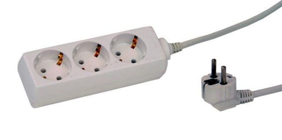 Prekės nuotrauka Ilgiklis 3 lizdų 5 metrų 3x1,5 mm2 su įž.baltas Acuma