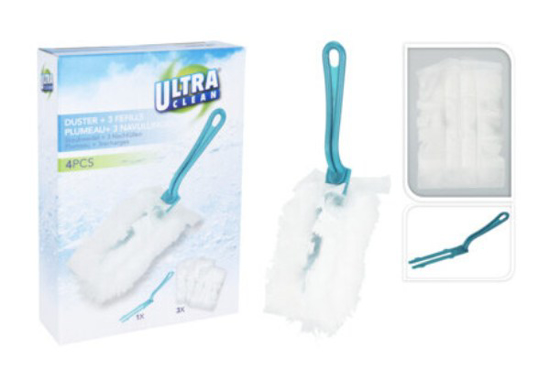 Prekės nuotrauka Šluotelė dulkių valymo su antistatinėmis šluostėmis 3 vnt UltraClean