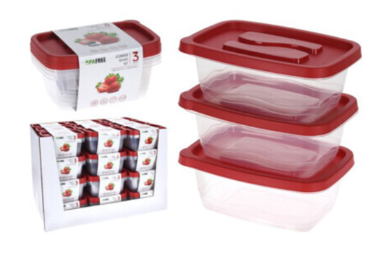 Prekės nuotrauka Indeliai maistiniai 3vnt 1130ml Excellent Houseware