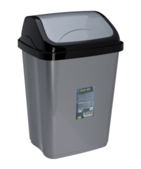 Prekės nuotrauka Dėžė šiukšlėms 10l pilka/juoda