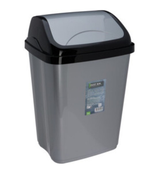 Prekės nuotrauka Dėžė šiukšlių 16l pilka/juoda