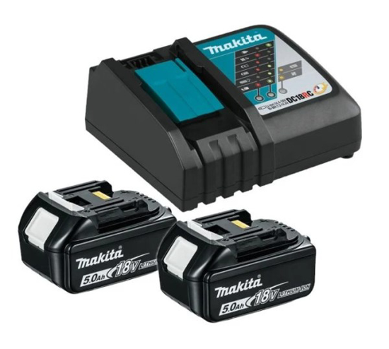Prekės nuotrauka Akumuliatorius su krovikliu 18V 5Ahx2 + DC18RC Makita IŠPARDUOTA