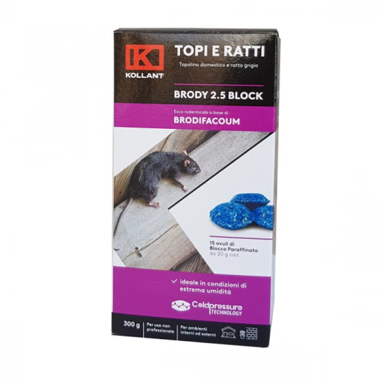 Prekės nuotrauka Nuodai pelėms ir žiurkėms 300g Brody Block