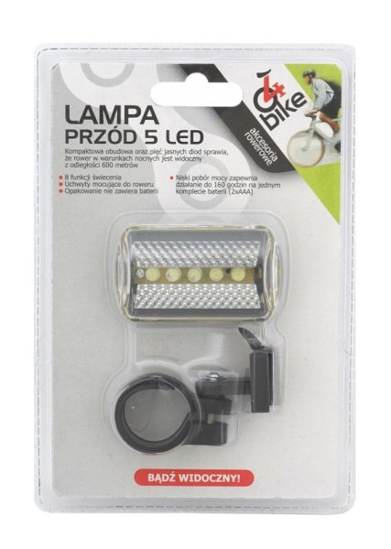 Prekės nuotrauka Žibintas dviračiui priekinis 5 Led STD 4Bike