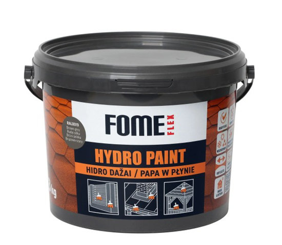 Prekės nuotrauka Hidroizoliaciniai dažai Fome Flex Hydro Paint, RAL 8019 rudai pilka , 6 kg