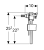 Prekės nuotrauka Mechanizmas šoninio vandens užpildymo su žalvarinė įvorė Geberit Type 333 1/2''&3/8''
