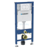 Prekės nuotrauka Rėmas potinkinis Geberit Duofix WC puodui su Delta bakeliu ir baltu apvalios formos klavišu