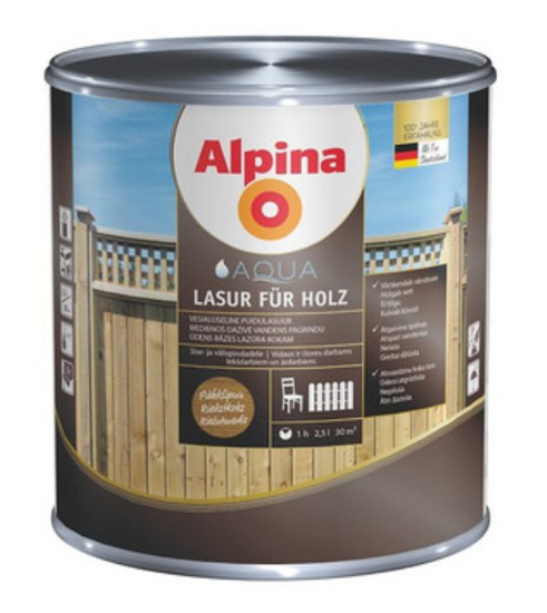 Prekės nuotrauka Impregnantas medienai Alpina AP Aqua Holzlasur Larche 0,75 l