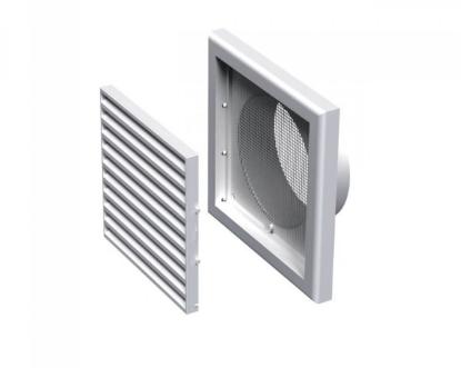 Prekės „Grotelės ventiliacinės plastikinės su flanšu 154 x 154 mm MV100VS Vents“ paveikslėlis