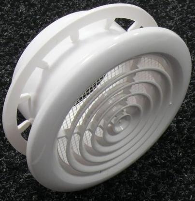 Prekės „Grotelės ventiliacinės plastikinės lubinės su flanšu MV125PFS Vents“ paveikslėlis
