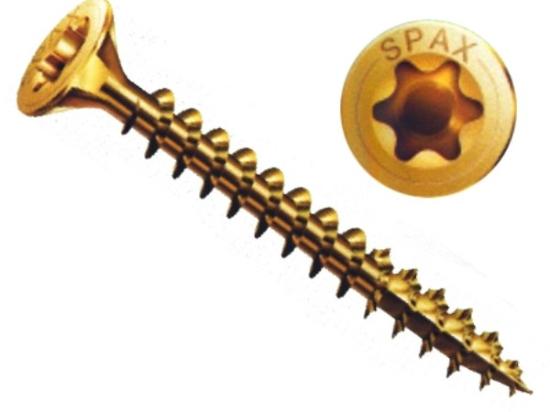 Prekės „Medsraigčiai geltoni 5x100 / 60 mm T25 Spax“ paveikslėlis