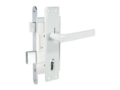 Prekės „Spyna durų įleidžiama 72/45 mm balta su rankena be cilindro ZV45 406C-35802/2“ paveikslėlis