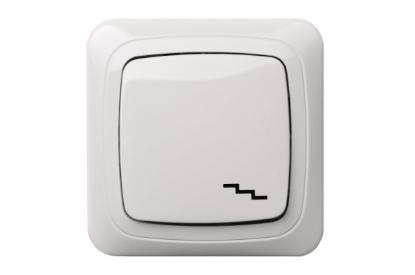 Prekės „Jungiklis be rėmelio ĮP6 10-001-01 Alfa White baltos spalvos Liregus“ paveikslėlis