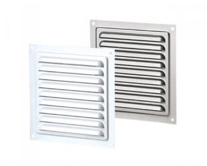 Prekės „Grotelės ventiliacinės metalinės su tinkleliu 250 x 250 mm MVM250SP pilkos Vents“ paveikslėlis