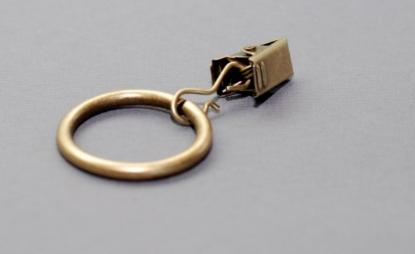 Prekės „Karnizo žiedas metalinis, šviesiai sendinto aukso spalvos su segtukais 16 mm 10 vnt“ paveikslėlis