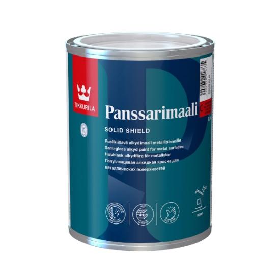 Prekės „Dažai alkidiniai pusiau blizgūs stogams Tikkurila Panssarimaali C 0,9 l“ paveikslėlis