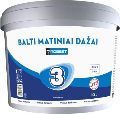Prekės „Dažai balti matiniai Probest 3 10 l“ paveikslėlis