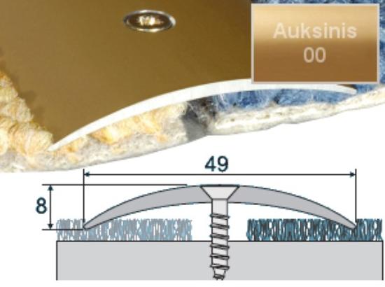 Prekės „Profilis grindų sujungimui A04 49x8mm 270cm aukso spalva“ paveikslėlis
