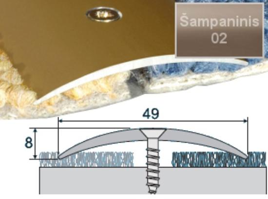 Prekės „Profilis sujungimo grindų A04 šampano spalvos imitacija 49 x 8 mm 0,93 m A04-02-093“ paveikslėlis