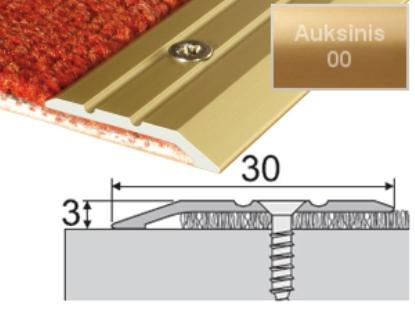 Prekės „Profilis grindų sujungimui A01 30x3mm 90cm aukso spalva“ paveikslėlis