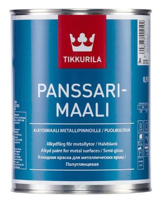 Prekės „Dažai alkidiniai pusiau blizgūs stogams Tikkurila Panssarimaali A 0,9 l“ paveikslėlis