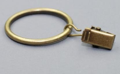 Prekės „Karnizo žiedas metalinis, šviesiai sendinto aukso spalvos su segtukais 25 mm10 vnt“ paveikslėlis