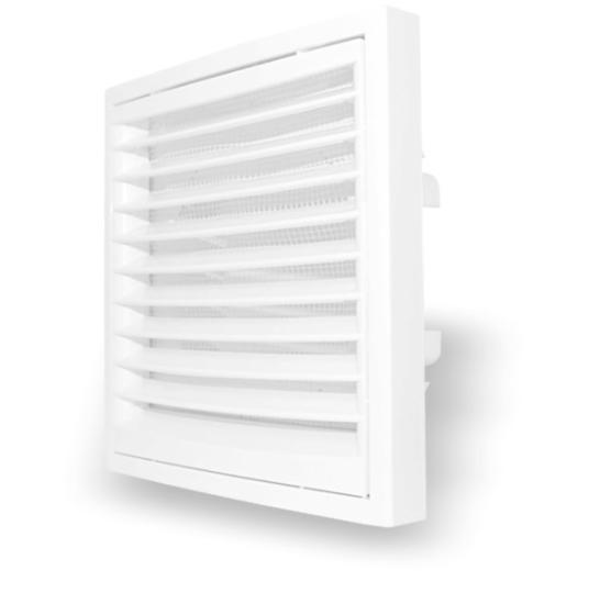 Prekės „Grotelės ventiliacinės plastikinės su flanšu d 100 \ 125 mm 140 x 140 mm KR100125“ paveikslėlis