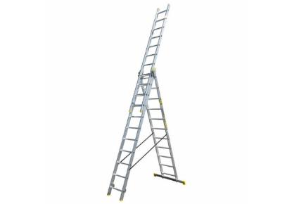 Prekės „Kopėčios aliuminės universalios 3 dalių 11 pakopų 2,95 x 6,33 m Bayersystem BS-DW 3x11
“ paveikslėlis