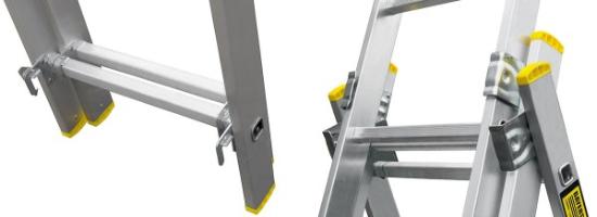 Prekės „Kopėčios aliuminės universalios 3 dalių 11 pakopų 2,95 x 6,33 m Bayersystem BS-DW 3x11
“ paveikslėlis