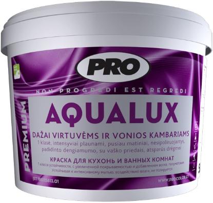 Prekės „Dažai atsparūs drėgmei pusiau matiniai PRO AQUA LUX 3 l“ paveikslėlis