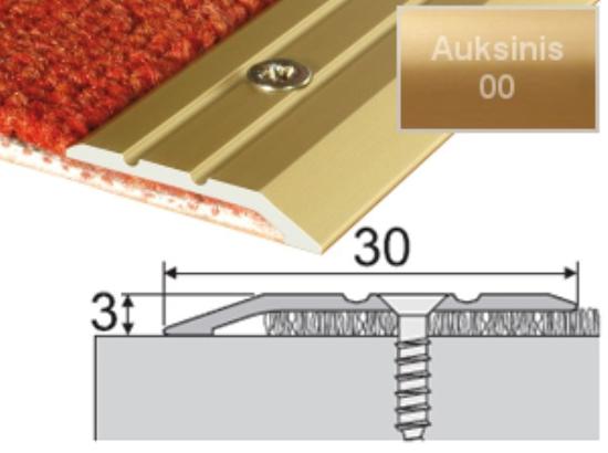 Prekės „Profilis grindų sujungimui A01 30x3mm 180cm aukso spalva“ paveikslėlis