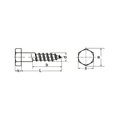 Prekės „Medsraigčiai DIN-571 6x120 mm su šešiakampe galvute“ paveikslėlis