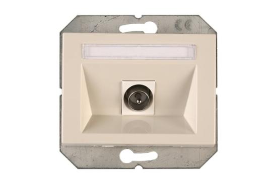 Prekės „Galinis lizdas TV antenai Vilma  TVL01-02 XP500, be rėmelio, baltos spalvos“ paveikslėlis