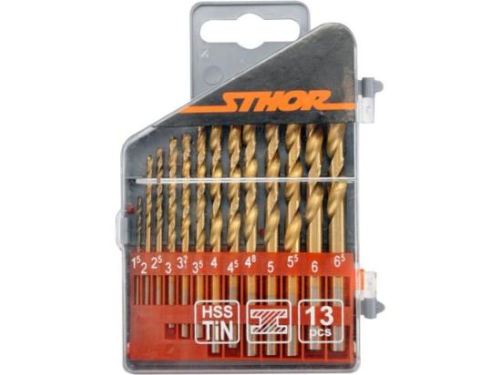 Prekės „Grąžtų rinkinys metalui 1,5 - 6,5 mm 13 dalių titan Sthor“ paveikslėlis