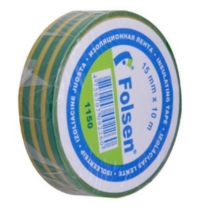Prekės „Juosta izoliacinė 15 mm x 10 m geltona / žalia FOLSEN“ paveikslėlis