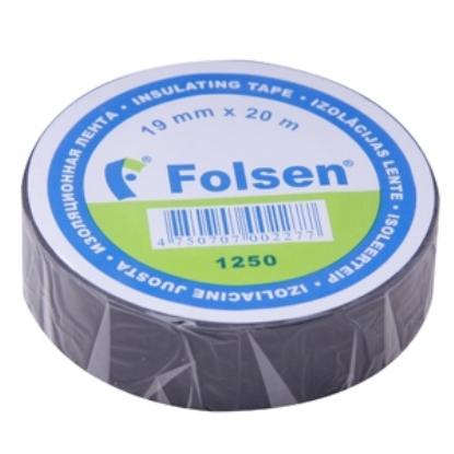 Prekės „Juosta izoliacinė 19 mm x 20 m juoda FOLSEN“ paveikslėlis