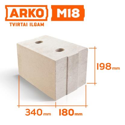 Prekės „Blokas ARKO M18, silikatinis, 340x180x198 mm“ paveikslėlis