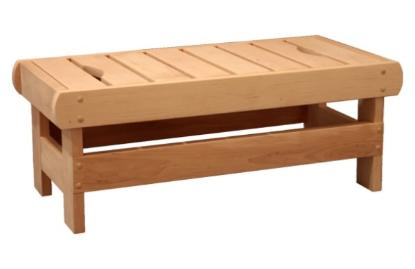 Prekės „Suolas saunos medinis SJ 935 x 435 x 350 mm juodalksnis“ paveikslėlis