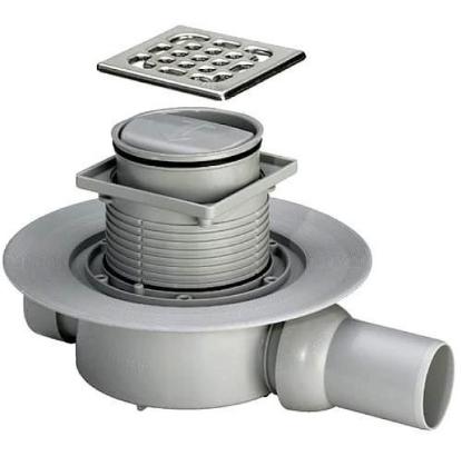 Prekės „Trapas vandens nubėgimo Ø 50 mm metalo grotelėmis 94 x 94 mm pilkas“ paveikslėlis