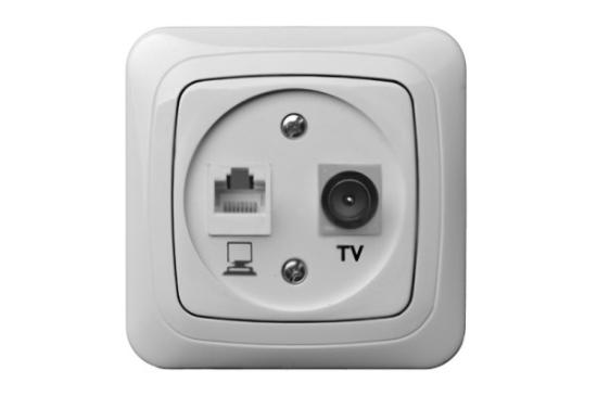 Prekės „Lizdas TV ir kompiuterio be rėmelio TVKL-1-01 Alfa White baltos spalvos Liregus“ paveikslėlis