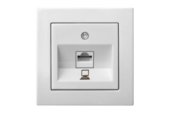 Prekės „Kištukinis kompiuterio lizdas be rėmelio ĮKL-001-01 Epsilon White baltos spalvos Liregus“ paveikslėlis